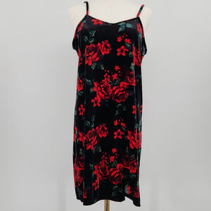 Black Red Emo Goth Roses Punk Sleeveless Dress Academia Whimsigoth Large